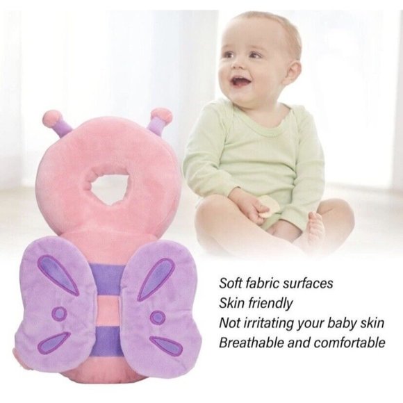 Baby Head Protection Backpack Plush Helps When Falling Soft Cushion Padding New - Picture 4 of 12